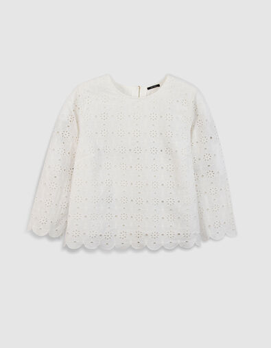 CERVIONE - Blouse blanche coton bio broderie anglaise - One Step