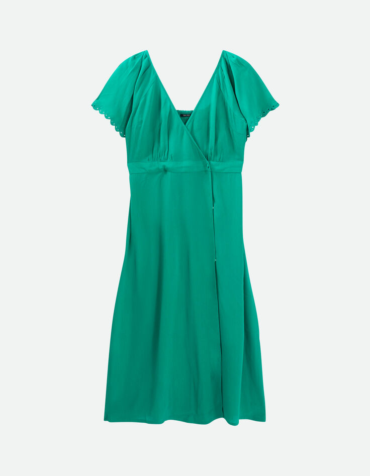 RYOKO - Robe portefeuille midi green grass-5