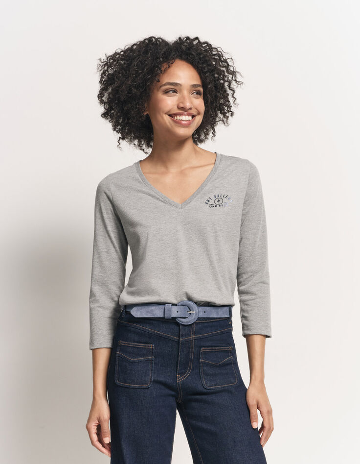 MARA - T-shirt gris danseuse bleue revisitée dos-1 MARA - T-shirt gris danseuse bleue revisitée dos-1