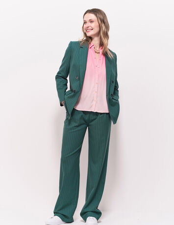 VANDA - Veste de costume verte motif rayures tennis-2