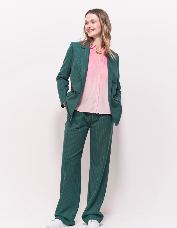 VANDA - Veste de costume verte motif rayures tennis-2 VANDA - Veste de costume verte motif rayures tennis-2