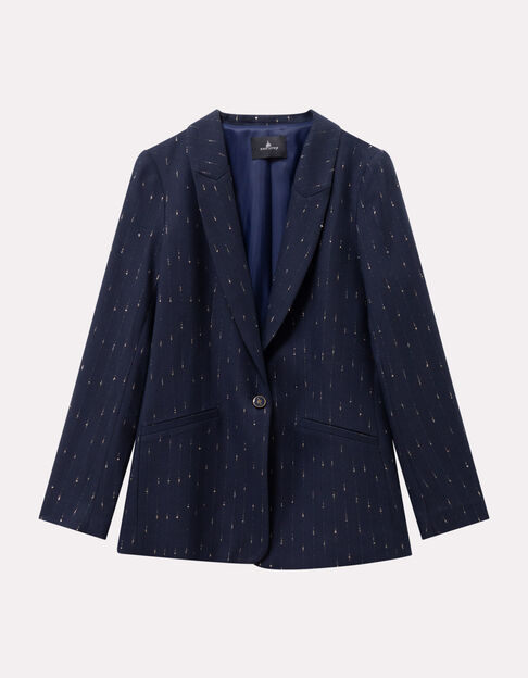 VOICE - Veste de tailleur marine rayures lurex - One Step