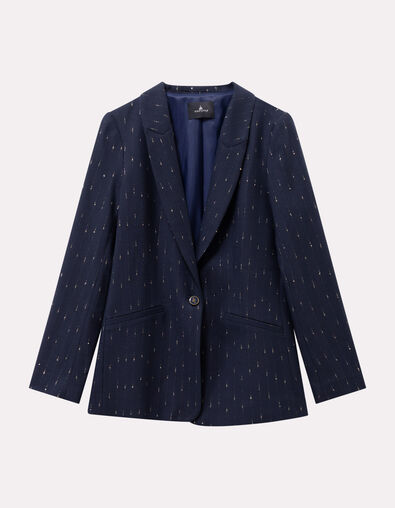 VOICE - Veste de tailleur marine rayures lurex - One Step