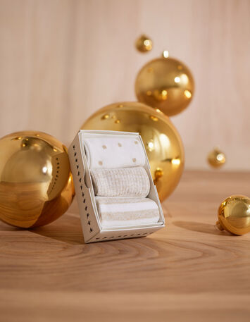 ASTRAL - Chaussettes dorées et blanches -3