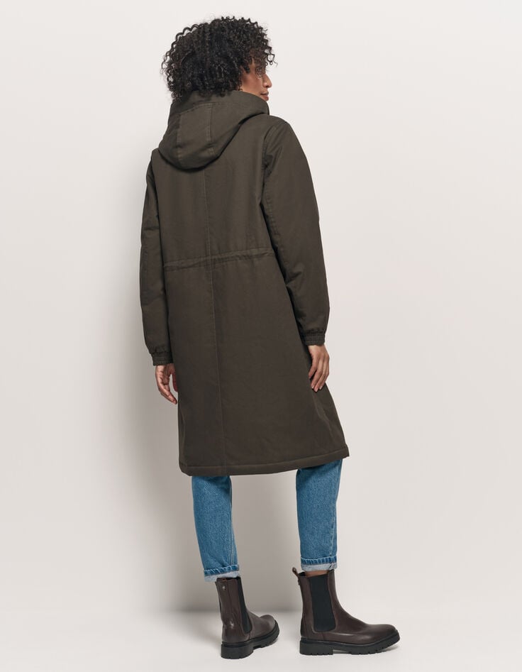 DAREL - Parka kaki fourrée imprimé léopard-3 DAREL - Parka kaki fourrée imprimé léopard-3