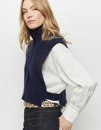 ANGIE - Col camionneur marine en tricot-3