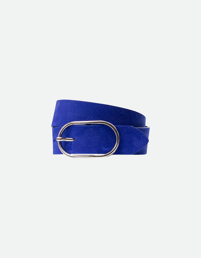 ACCESS - Ceinture bleue cuir velours certifié  - One Step