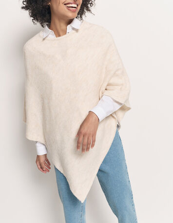 ALAMO - Poncho ivoire en tricot-2