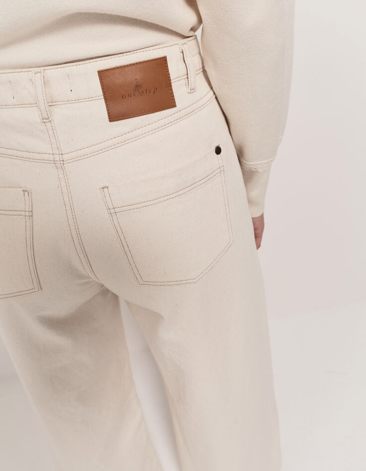 LE HAILEY - Jean flare ivoire waterless-5