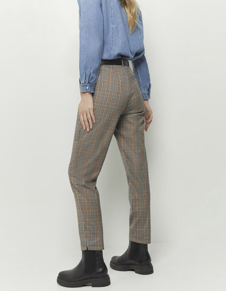 PERRY - Pantalon de costume beige à carreaux-2