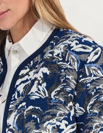 DORES - Blouson r&eacute;versible &eacute;crue jacquard motif &eacute;cume-2