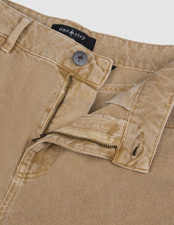 LE ELSA - Jean mom beige surteint 7/8e-2