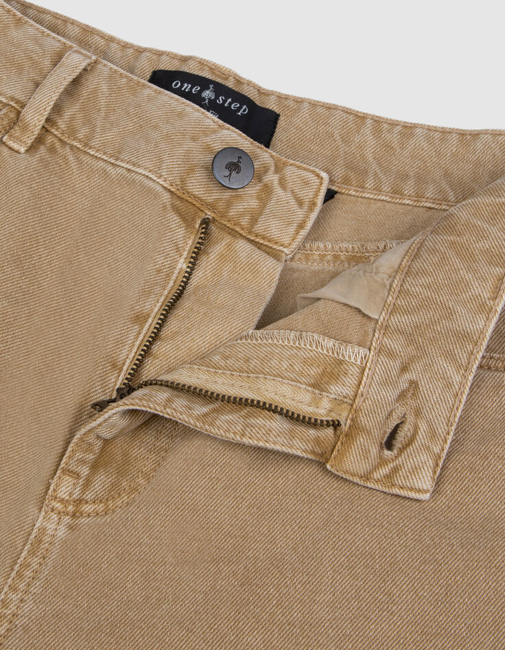 LE ELSA - Jean mom beige surteint 7/8e-2