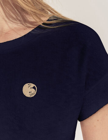 MANILIA- T-shirt marine éponge broderie monogramme-5