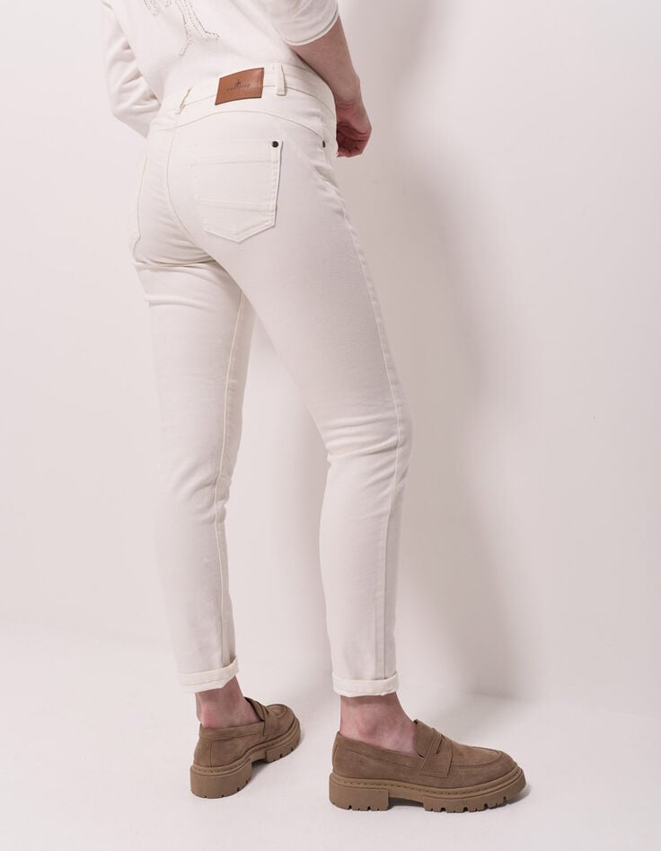 LE INDI - Jean slim écru push up 7/8ème en denim waterless-3