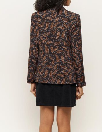 VESELY - Veste de costume noire à imprimé cachemire-3