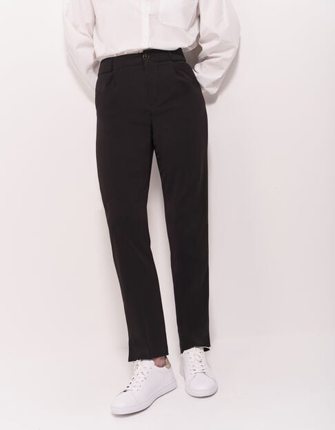 POPPY - Pantalon droit noir façon laine froide - One Step