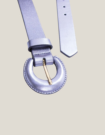 ANDREW - Ceinture purple en cuir métallisé-2