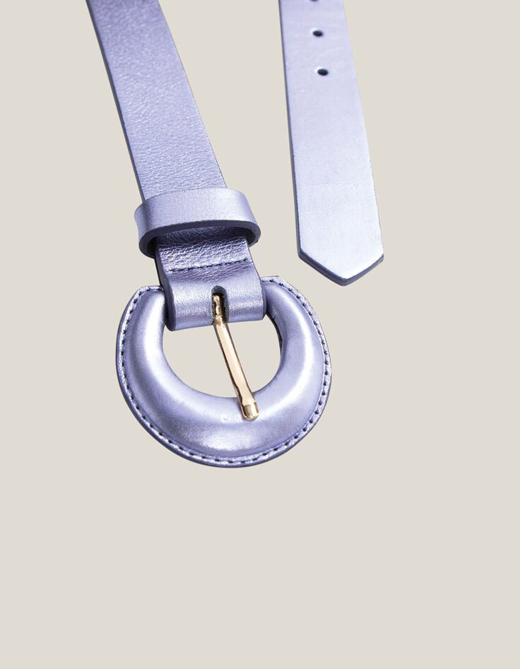 ANDREW - Ceinture purple en cuir métallisé-2 ANDREW - Ceinture purple en cuir métallisé-2