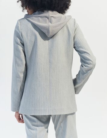 VASCO - Veste de costume grise rayures tennis -3