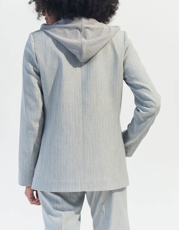 VASCO - Veste de costume grise rayures tennis -3