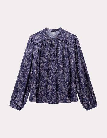 CLUSE - Blouse bleue Lenzing™ Ecovero™ cachemire-5