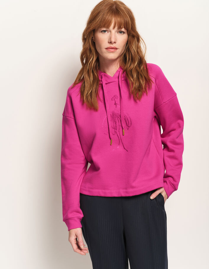 Sweat à Capuche Rebellious One Femme HOT ROSE, Grande Taille US 4X, En Bouclette (neuf)