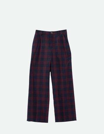 PATRIOTE - Pantalon de costume marine à motif tartan-5