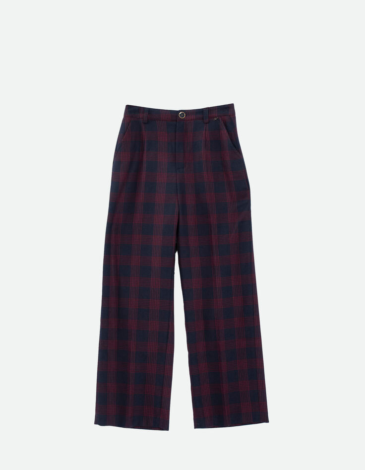 PATRIOTE - Pantalon de costume marine à motif tartan-5