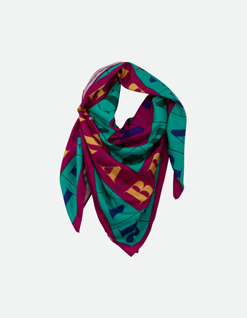 AUXANE - Foulard vert motifs maxi typo couleur  - One Step