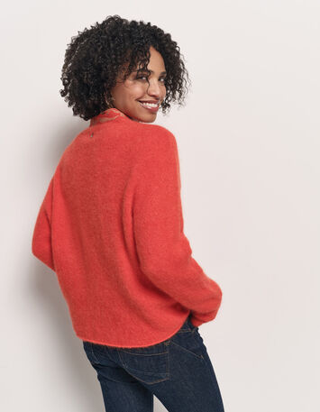 THELMA - Pull orange tricot moelleux-3