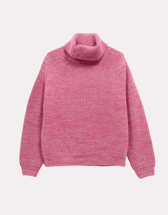 TORINO - Pull col roulé rose tricot fantaisie