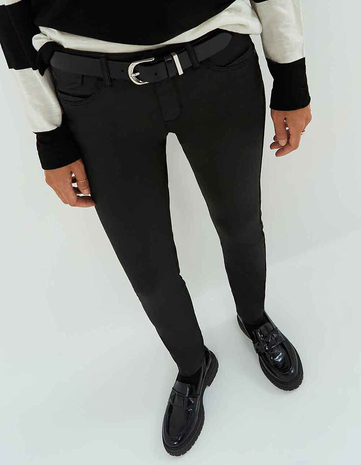 LE INDI - Slim push-up noir enduit-3