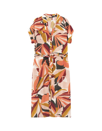 RAMY - Robe chemise midi melon à imprimé arty jungle-6