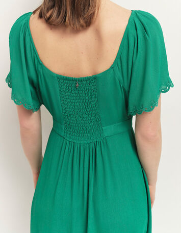 RYOKO - Robe portefeuille midi green grass-3