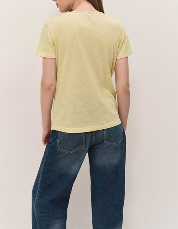 MANIA - T-shirt mimosa en coton lin-4