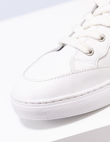 O.QUEEN - Tennis montantes blanc, doré, motif léopard cuir-4