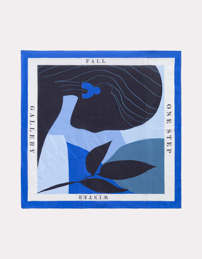 AURORA - Foulard soie bleu danseuse revisitée - One Step