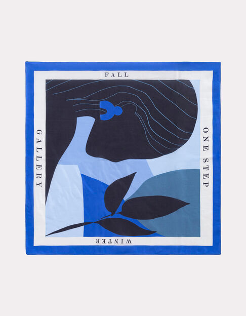 AURORA - Foulard soie bleu danseuse revisitée - One Step