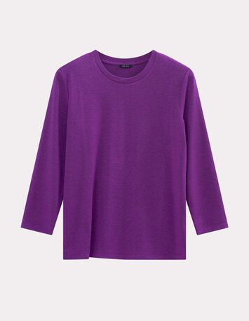 MAKYA - T-shirt manches longues violet maille irisée-6