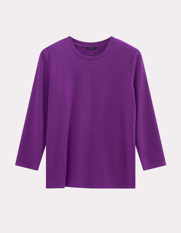 MAKYA - T-shirt manches longues violet maille irisée-6