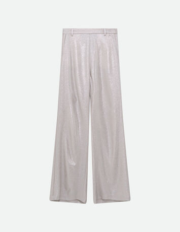 PARISI - Pantalon de costume lam&eacute; argent -1