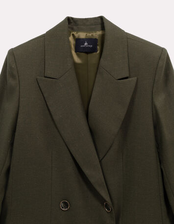 VILLON - Veste de tailleur vert rayures tennis lurex-2