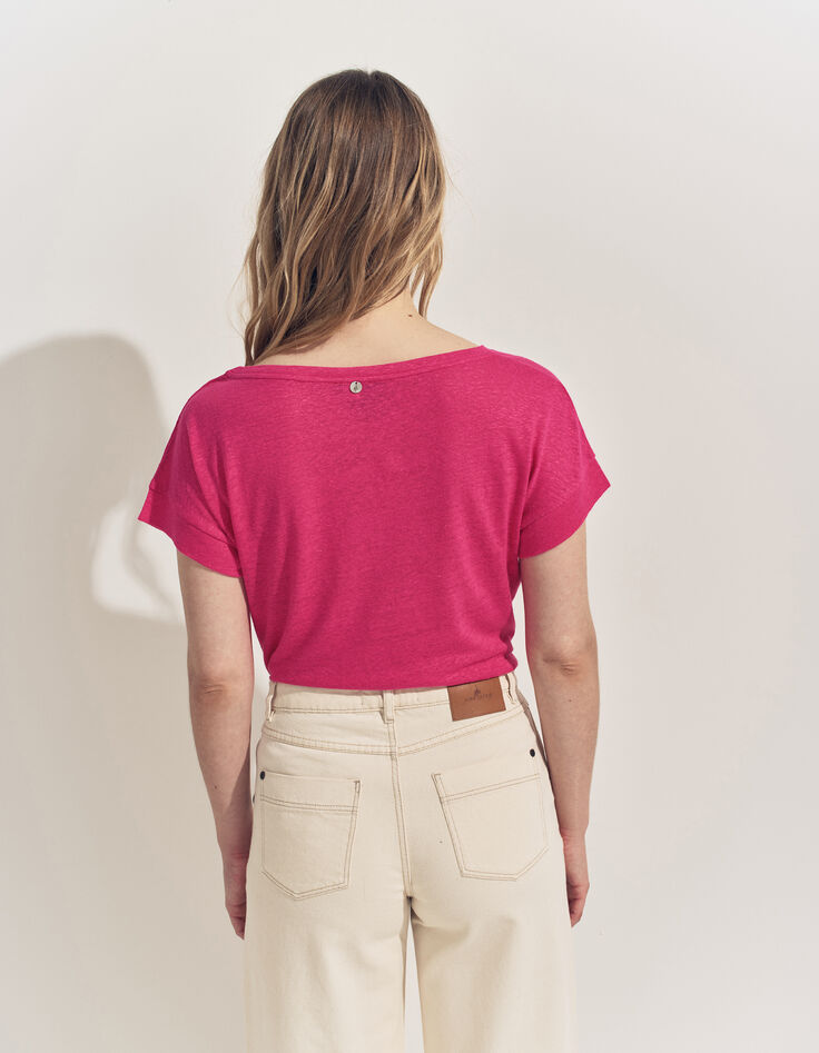 MANIA- T-shirt rose à message-2