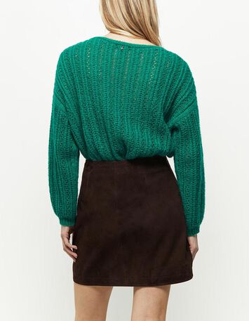 TIMING - Pull vert cèdre tricot fantaisie-3