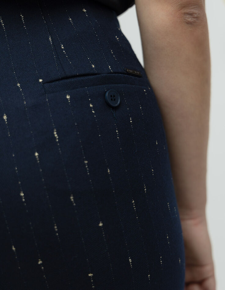 PIERS - Pantalon de tailleur marine rayures lurex-3