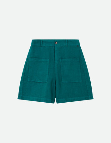 PAULISTA - Short vert lin certifié surteint -5