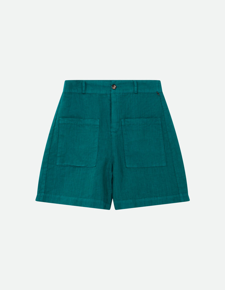 PAULISTA - Short vert lin certifié surteint -5