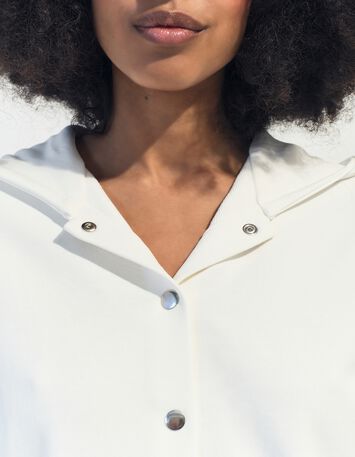 MONTES - Cardigan blanc molleton capuche fantaisie -4