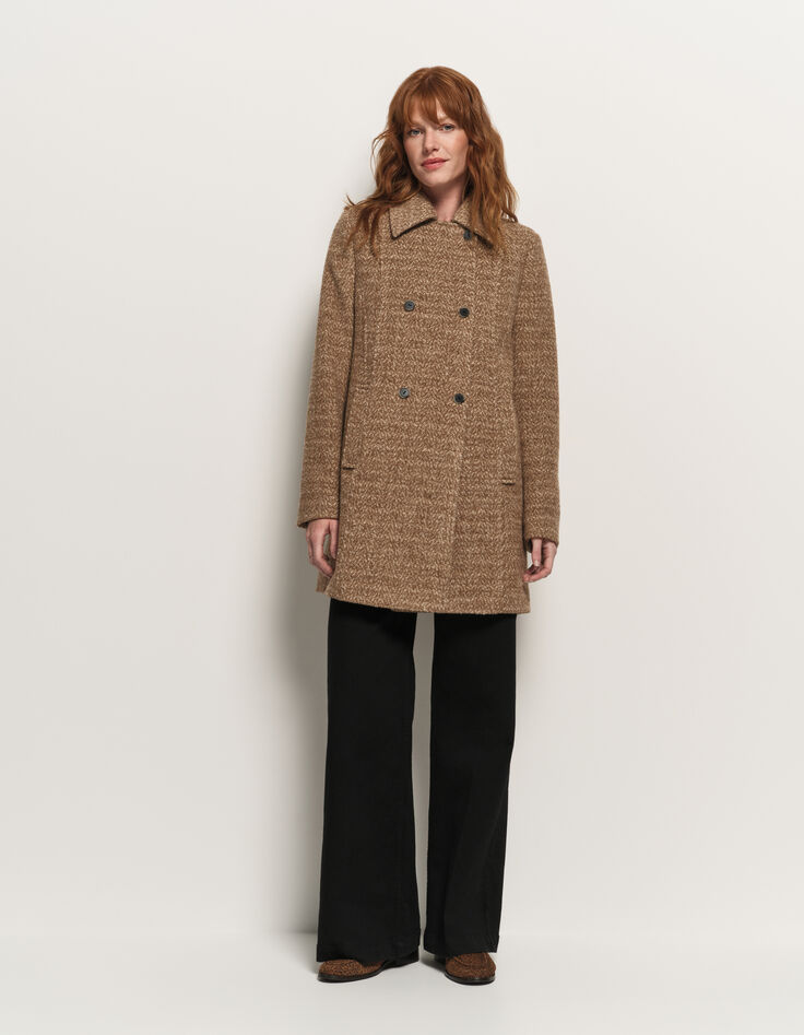 DREDA - Manteau beige drap de laine fantaisie-6 DREDA - Manteau beige drap de laine fantaisie-6